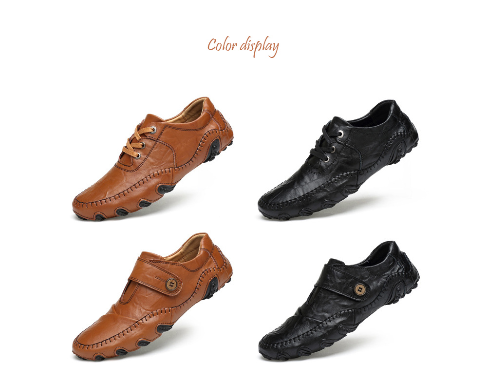 Men's Casual Leather Shoes Soft Bottom Fashion Driving Shoes - Stripped Soil 44 Men's Casual Leather Shoes Soft Bottom Fashion Driving Shoes - Stripped Soil 44