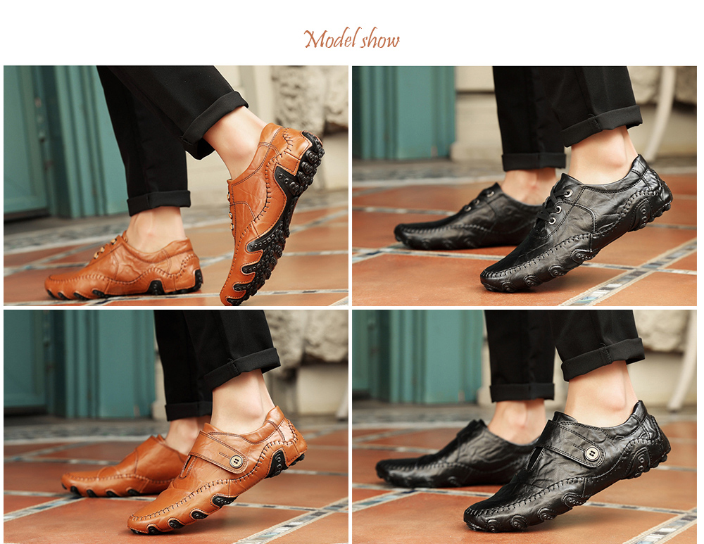 Men's Casual Leather Shoes Soft Bottom Fashion Driving Shoes - Stripped Soil 44 Men's Casual Leather Shoes Soft Bottom Fashion Driving Shoes - Stripped Soil 44