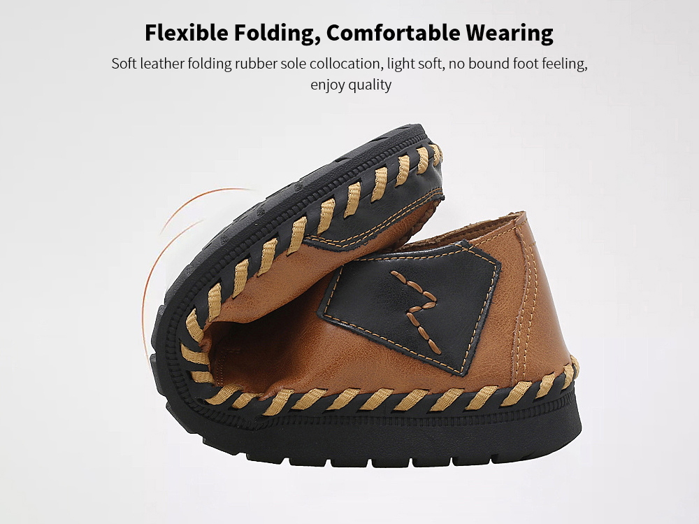 Men's Leather Breathable Lazy Casual Single Shoes Rubber Bag Skates - Red Brown 12139 42 Men's Leather Breathable Lazy Casual Single Shoes Rubber Bag Skates - Red Brown 12139 42