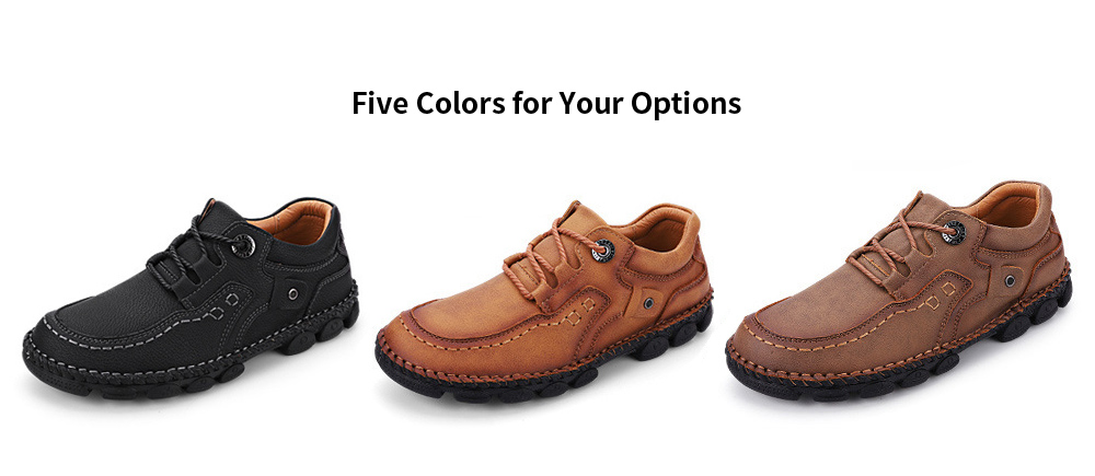 Men's Casual Shoes Summer Outdoor Shoes Tooling Shoes Handmade Leather Stitching Men's Large Size - Golden 40 Men's Casual Shoes Summer Outdoor Shoes Tooling Shoes Handmade Leather Stitching Men's Large Size - Golden 40