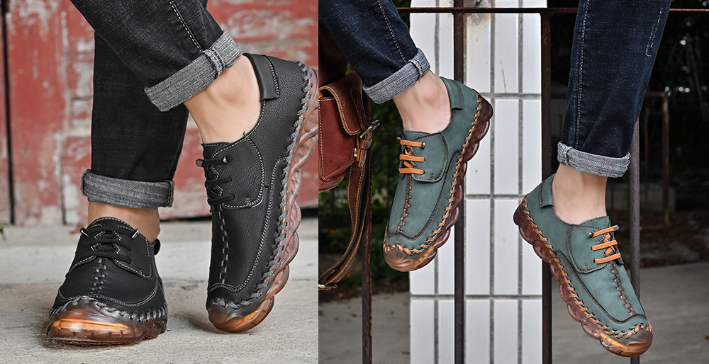 Spring Large Size Handmade Shoes Men's Breathable Trend Peas Shoes Thick Bottom All-match Casual Shoes - Green 587 38 Spring Large Size Handmade Shoes Men's Breathable Trend Peas Shoes Thick Bottom All-match Casual Shoes - Green 587 38