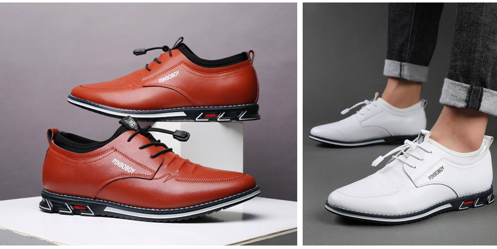 Men's Shoes Casual Leather Shoes model show Men's Shoes Casual Leather Shoes model show