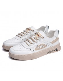 Korean Youth Casual Walking Shoes Men's Handmade Flat White Shoes