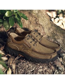 Men's British Solid Color Casual Shoes Low-top Outdoor Hiking Shoes