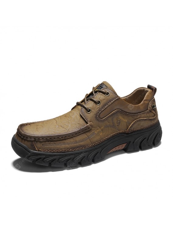 Casual Shoes - Men's British Solid Color Casual Shoes Low-top Outdoor Hiking Shoes