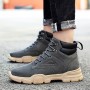 Casual Shoes - Men's British Style High-top Boots Durable Lace-up Tooling Shoes