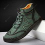 Casual Shoes - Men's Casual Leather Shoes Fashion Men's Handmade Lace-up Shoes