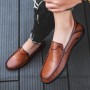 Flats & Loafers - Men's Leather Peas Shoes Lazy Trend