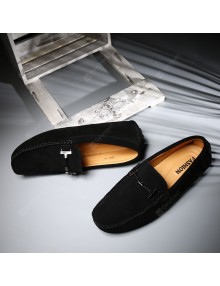 Spring Men's Leather Peas Shoes Handmade Stitching Soft Sole Driving Shoes