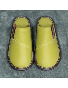 Winter Neutral Cowhide Leather Slippers For Men And Women Young Middle-aged Chinese-style Jacket Elderly Baotou Toe Slippers