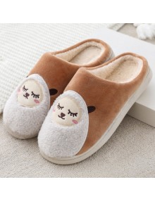 2020 Winter Warm Cotton Slippers Couple Anti-skid Slippers Home Cotton Trailer Plaid
