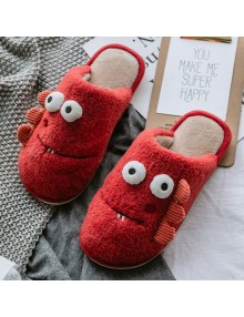 Big Eyes Cute Cotton Slippers Female Autumn And Winter Plush Cotton Trailer Home Home Warm Winter Male Couple Slip