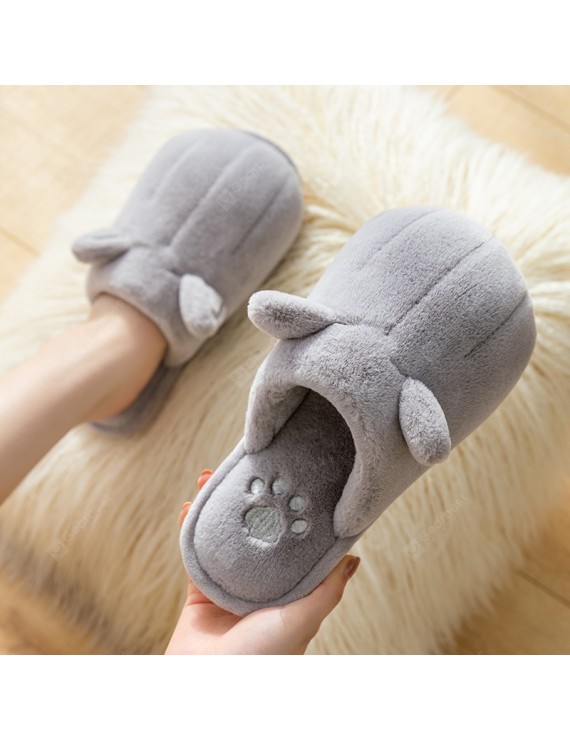 Catlike Woman Winter Home Cotton Slippers Couple Cute Cartoon Plush Home Warm Month Of Autumn And Winter Shoes Men