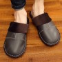 Leather Slippers Men And Women Home Home Cotton Slippers Non-slip Heavy-bottomed Leather Warm Leather Slippers Home Floor