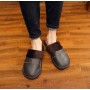 Leather Slippers Men And Women Home Home Cotton Slippers Non-slip Heavy-bottomed Leather Warm Leather Slippers Home Floor
