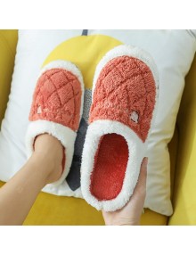 Women Bag With Cotton Slippers Home In Autumn And Winter Home Warm Thick Crust Couple Anti-skid Slippers Male Winter Month