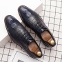 Dress Shoes - Gradient Color Men's Large Size Crocodile Print Business Dress Shoes
