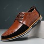 Dress Shoes - Men's Fashion Business Casual Leather Shoes Lace Up Soft Shoes
