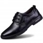 Dress Shoes - Spring and Summer Breathable Men's Lace-up Business Shoes Round Toe Soft Surface Casual Shoes
