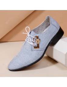 Summer Men's Large Size Breathable Cloth Dress Leather Shoes