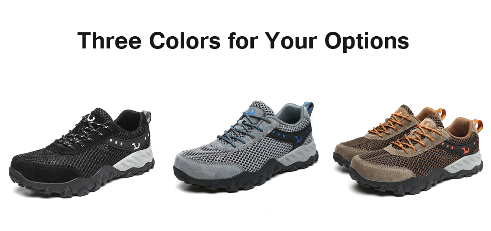 Large Size Men Shoes Fashion Trend Outdoor Running Hiking Footwear Breathable Mesh Wading Shoes - Brown EU 42