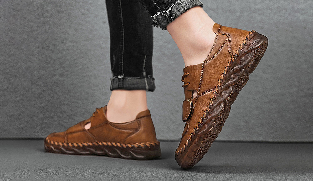 Spring Men's Shoes Wild Outdoor Casual Shoes Tendon Soft Bottom Men's Shoes Large Size Autumn Tide Shoes - 7032 Black 38