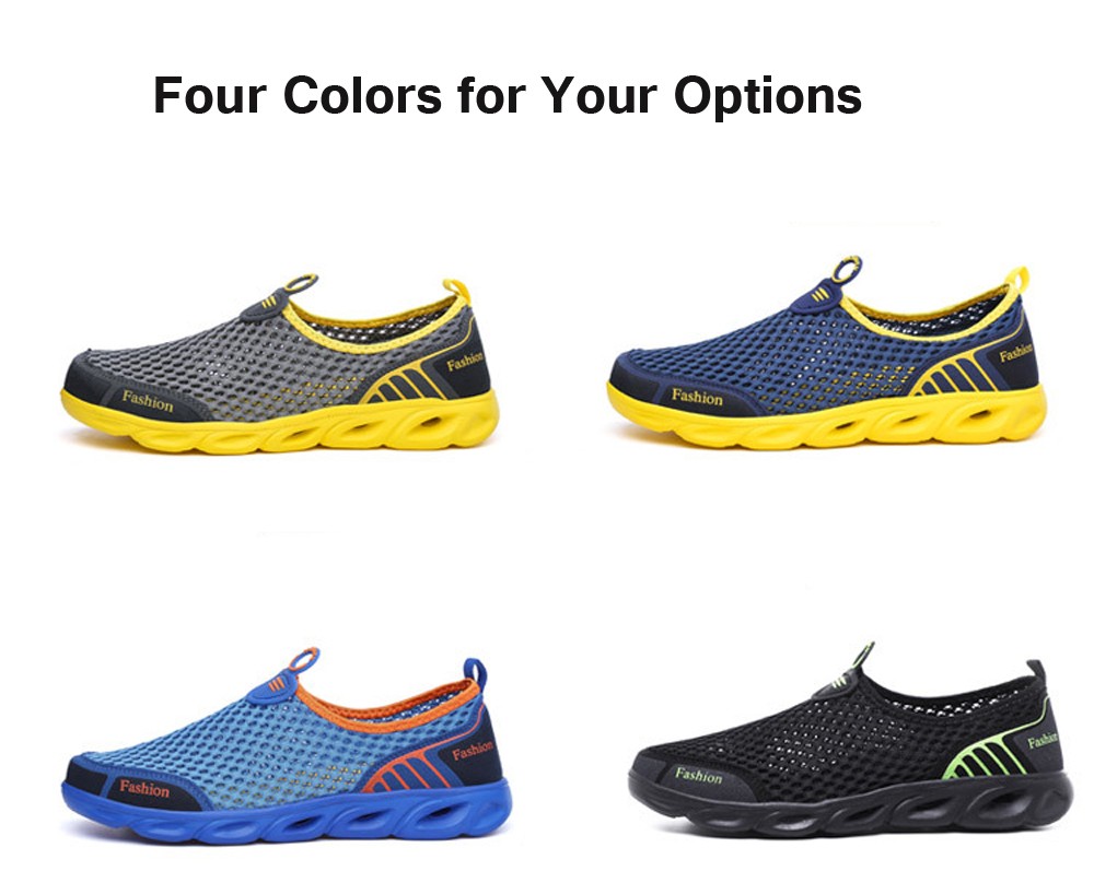 Lovers Outdoor Sports Casual Shoes Men Breathable Mesh Shoes Trend All-match Upstream Footwear - Gray EU 44