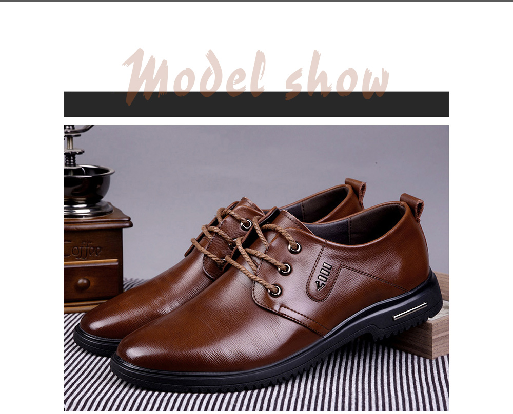 Men's Winter British Style Increased Height Casual Shoes model show