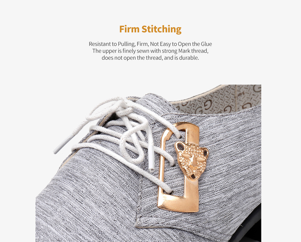 Summer British Men's Casual Leather Shoes Large Size Breathable Cloth Dress Shoes - Light Blue 44 Firm Stitching