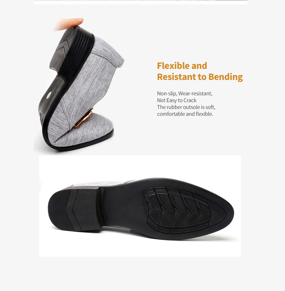 Summer British Men's Casual Leather Shoes Large Size Breathable Cloth Dress Shoes - Light Blue 44 Flexible and Resistant to Bending